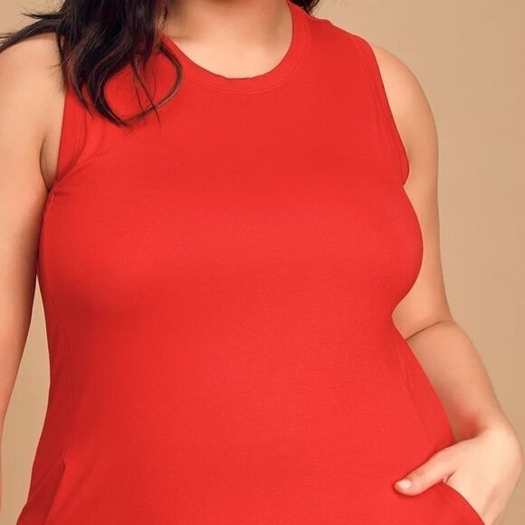 Lulu’s 2XL Red Knit Maxi Dress Sleeveless pullover - Picture 5 of 5